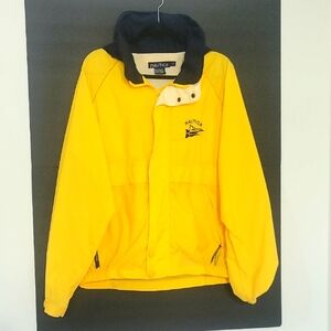 Nautica Bright Yellow Windbreaker with Navy Details